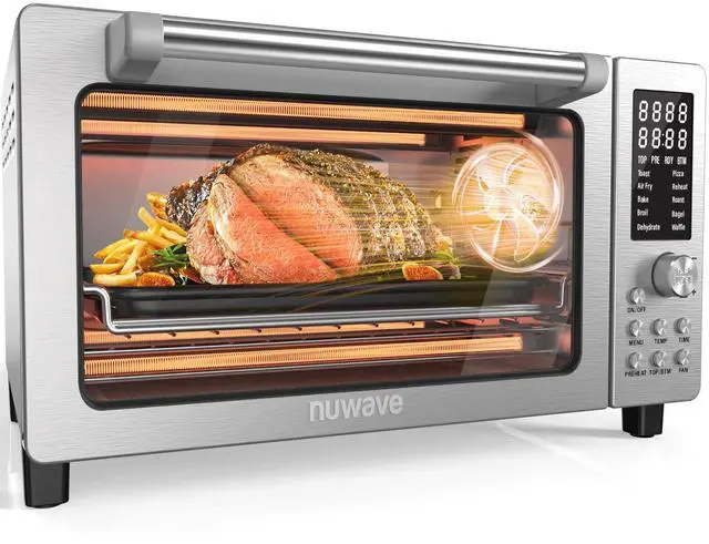 Main image of Nuwave Bravo Pro Smart 21QT Toaster Oven Air Fryer Combo, Convection Oven Countertop, 10 functions all in 1, with even & quick crisp technology, 50-450°F, 1800W, Stainless Steel