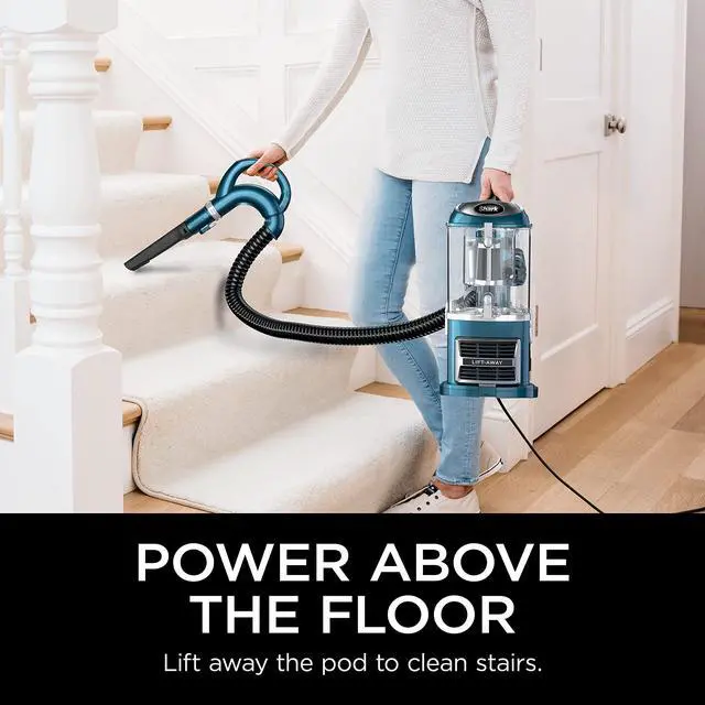 Alt view image 2 of 7 - Shark Upright Vacuum, Navigator Lift-Away with Self-Cleaning Brushroll, HEPA Filter, Swivel Steering, Upholstery Tool & Pet Crevice Tool, Perfect for Pets & Multi-Surface, Teal, ZU503AMZ