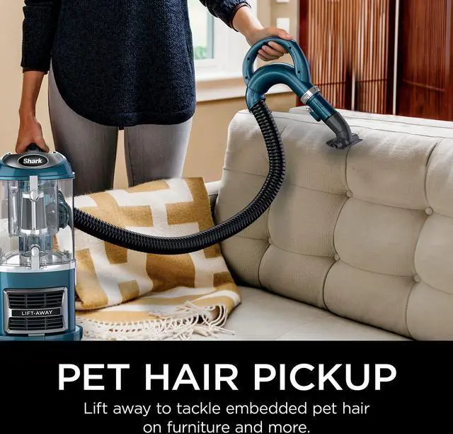 Alt view image 4 of 7 - Shark Upright Vacuum, Navigator Lift-Away with Self-Cleaning Brushroll, HEPA Filter, Swivel Steering, Upholstery Tool & Pet Crevice Tool, Perfect for Pets & Multi-Surface, Teal, ZU503AMZ