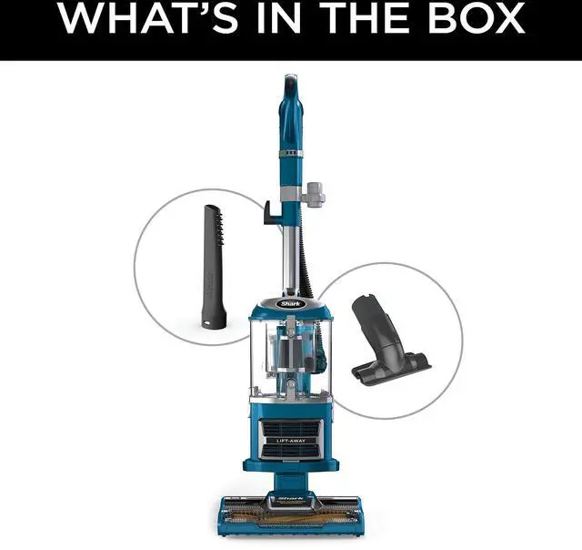Alt view image 5 of 7 - Shark Upright Vacuum, Navigator Lift-Away with Self-Cleaning Brushroll, HEPA Filter, Swivel Steering, Upholstery Tool & Pet Crevice Tool, Perfect for Pets & Multi-Surface, Teal, ZU503AMZ