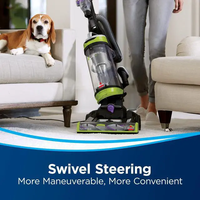 Alt view image 4 of 7 - bissell 2252 cleanview swivel upright bagless vacuum with swivel steering, powerful pet hair pick up, specialized pet tools, large capacity dirt tank, easy empty