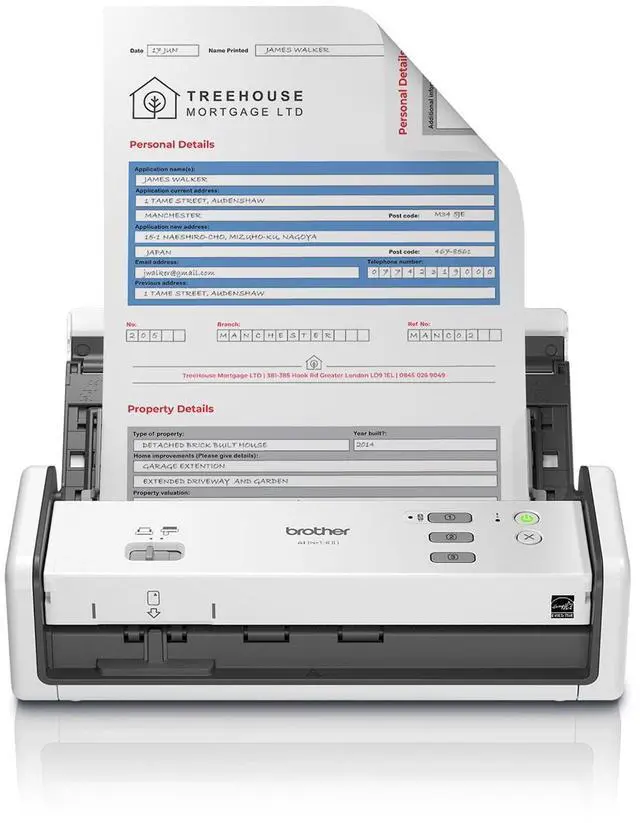 Alt view image 7 of 12 - Brother ADS-1300 Compact Desktop Document Scanner White/Black (ADS1300)