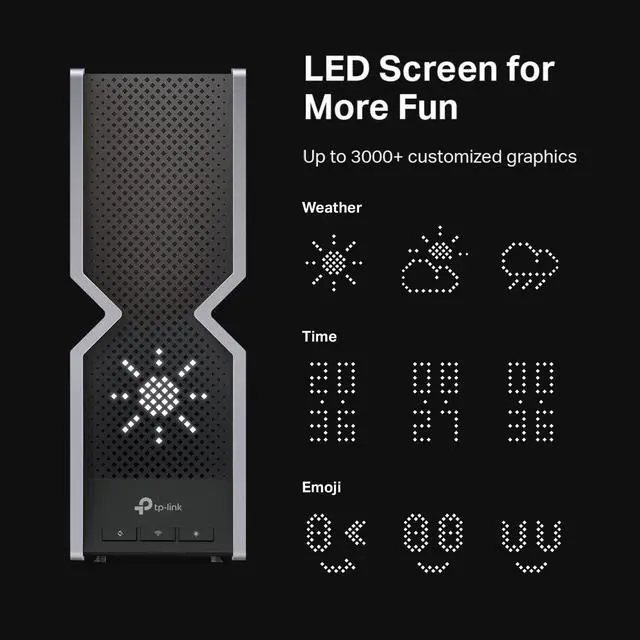 Alt view image 11 of 12 - TP-Link Tri-Band BE19000 WiFi 7 Router (Archer BE800) | 12-Stream 19 Gbps | 2 × 10G + 4 × 2.5G Ports | LED Screen | 8 High-Performance Antennas | VPN, Easy Mesh, 4×4 MU-MIMO, HomeShield, Private IoT