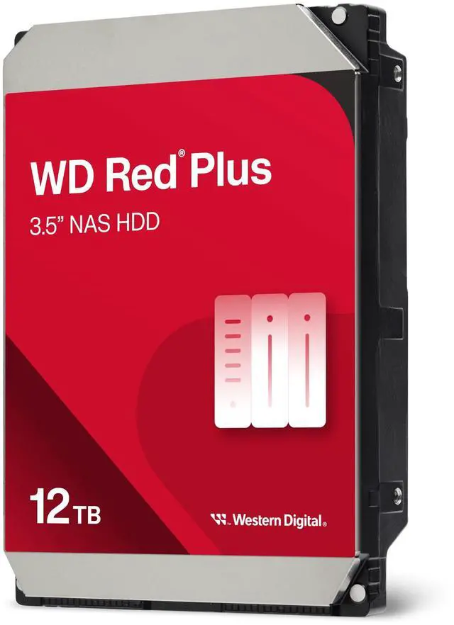 Alt view image 6 of 6 - WD Red Plus 12TB NAS Hard Disk Drive - 7200 RPM Class SATA 6Gb/s, CMR, 512MB Cache, 3.5 Inch - WD120EFGX