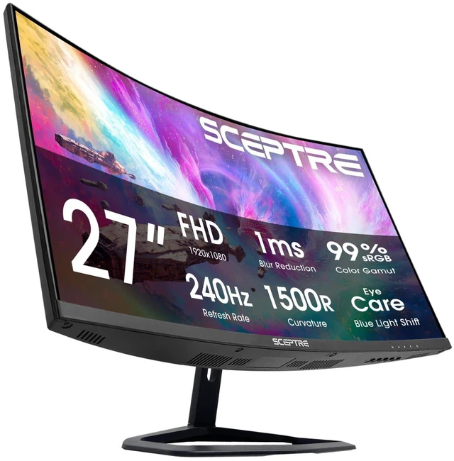 Main image of 27-Inch Curved Gaming Monitor, FHD 1080p, 240Hz, 1500R, DisplayPort & HDMI x2, Built-in Speakers, Machine Black (C275B-FWT240 Series, 2026)