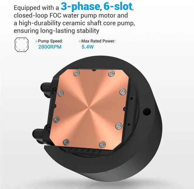 Alt view image 10 of 14 - SAMA Q60 Black CPU Liquid Cooler, 360MM Liquid Water Cooling with 2.8" LCD Display & XT120 Modular Fans LCP Blade for Enhanced Cooling and Noise Reduction, Compatible 115X, 2011, 1200, 1700, AM4, AM5
