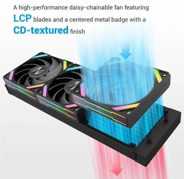 Alt view image 12 of 14 - SAMA Q60 Black CPU Liquid Cooler, 360MM Liquid Water Cooling with 2.8" LCD Display & XT120 Modular Fans LCP Blade for Enhanced Cooling and Noise Reduction, Compatible 115X, 2011, 1200, 1700, AM4, AM5