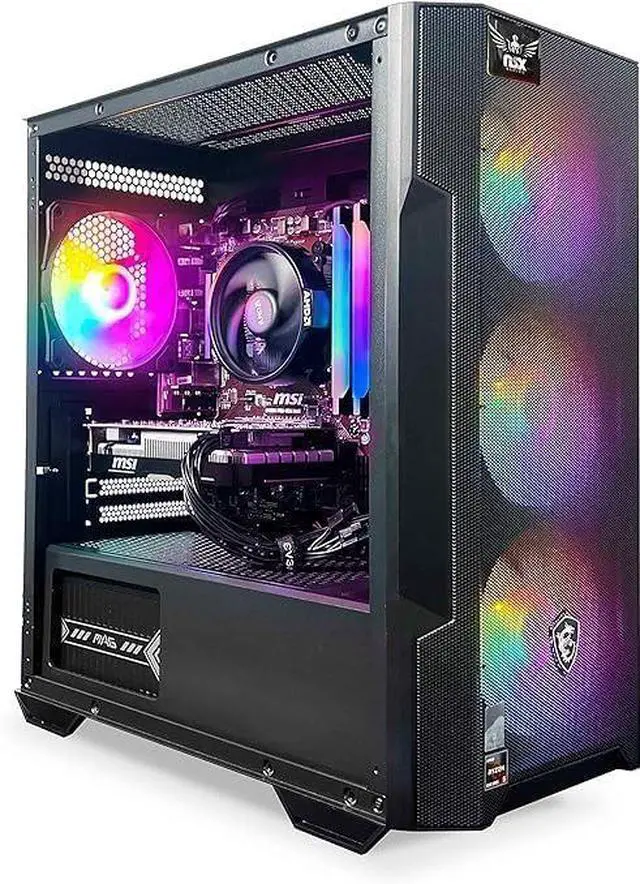Alt view image 9 of 9 - NSX GAMING PC Desktop - Ryzen 5 5500, Nvidia RTX 3050, 16Gb RAM 3600 RGB, SSD 512GB NVME, Win 11, WIFI Ready, MOUSE and KEYBOARD