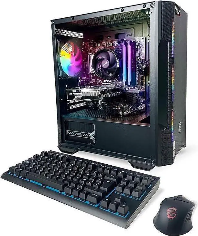 Alt view image 7 of 9 - NSX GAMING PC Desktop - Ryzen 5 5500, Nvidia RTX 3050, 16Gb RAM 3600 RGB, SSD 512GB NVME, Win 11, WIFI Ready, MOUSE and KEYBOARD
