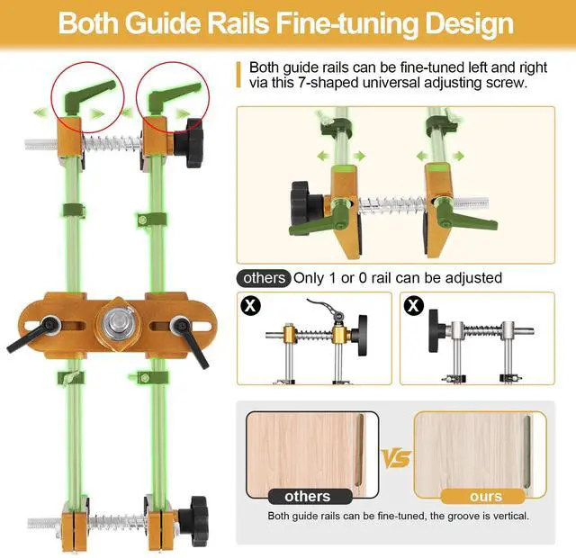 Alt view image 3 of 7 - Meticuloso Door Lock Hole Opener Kit, Updated Lock Mortiser for Wooden Doors, Door Lock Installation Kit Mortising Machine Mortise Jig with 3 Drill Bits