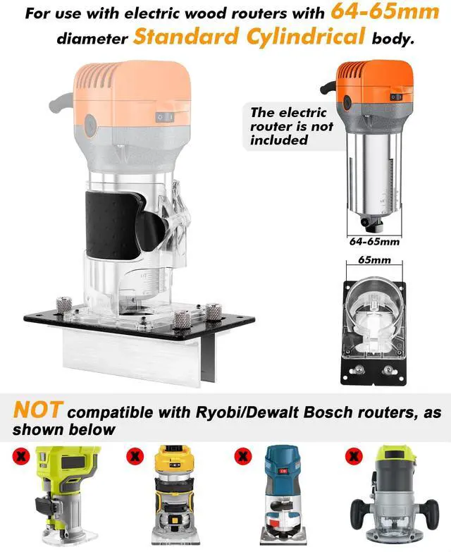 Alt view image 2 of 6 - 2 in 1 Invisible Fastener Slotting Bracket, Woodworking Router Base, Mortising Jig, Trimmer Base, Grooving for Cabinet Wardrobe Furniture to Install 2 in 1 Invisible Connector Screw Fasteners