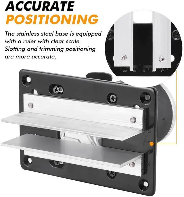 Alt view image 6 of 6 - 2 in 1 Invisible Fastener Slotting Bracket, Woodworking Router Base, Mortising Jig, Trimmer Base, Grooving for Cabinet Wardrobe Furniture to Install 2 in 1 Invisible Connector Screw Fasteners