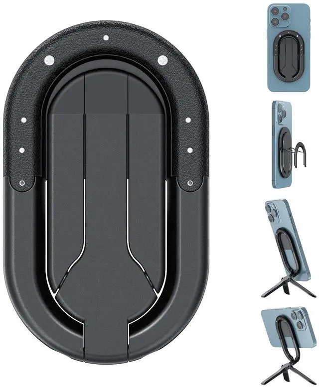 Main image of FUVALY Tripod for Iphone Phone Ring holder Compatible with Car Mount Foldable Portable All in one Phone Stand - Black