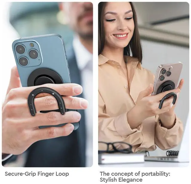 Alt view image 2 of 7 - FUVALY Tripod for Iphone Phone Ring holder Compatible with Car Mount Foldable Portable All in one Phone Stand - Black