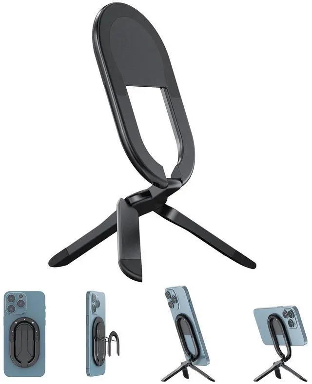 Alt view image 7 of 7 - FUVALY Tripod for Iphone Phone Ring holder Compatible with Car Mount Foldable Portable All in one Phone Stand - Black