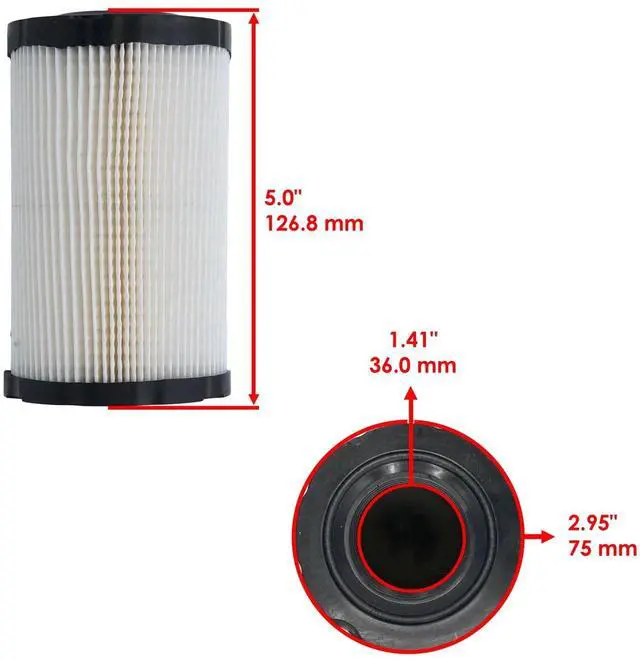 Alt view image 2 of 7 - Air Filter Cleaner For John Deere X105 X106 X110 X115R X120 X124 X125 MIU14395
