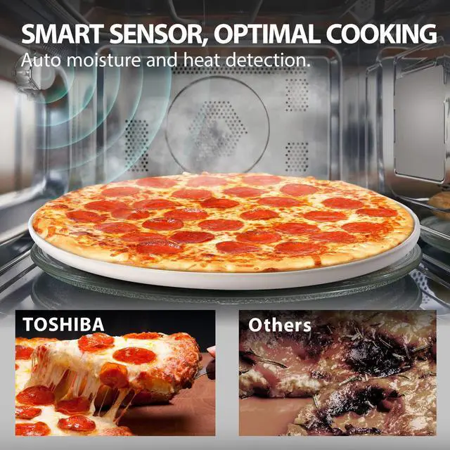 Alt view image 3 of 7 - Toshiba Air Fryer Combo 4-in-1 Countertop Microwave Oven, Smart Sensor, Convection, Mute Function, Position Memory 13.6" Turntable, 1.5 Cu Ft, 1000W, Silver, ML-EC42P(SS)