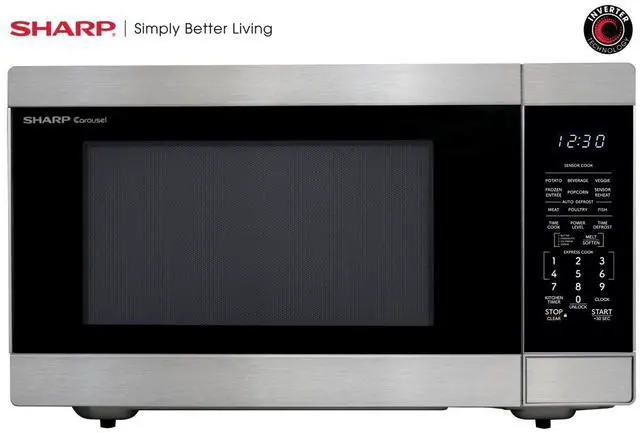Alt view image 2 of 7 - SHARP Countertop Microwave Oven with Removable 16.5" Carousel Turntable, 1200 Watt, 2.2 Cubic Feet, Stainless Steel