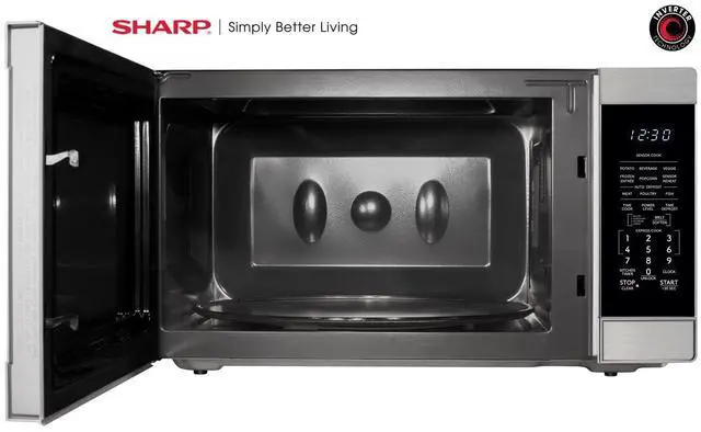 Alt view image 5 of 7 - SHARP Countertop Microwave Oven with Removable 16.5" Carousel Turntable, 1200 Watt, 2.2 Cubic Feet, Stainless Steel
