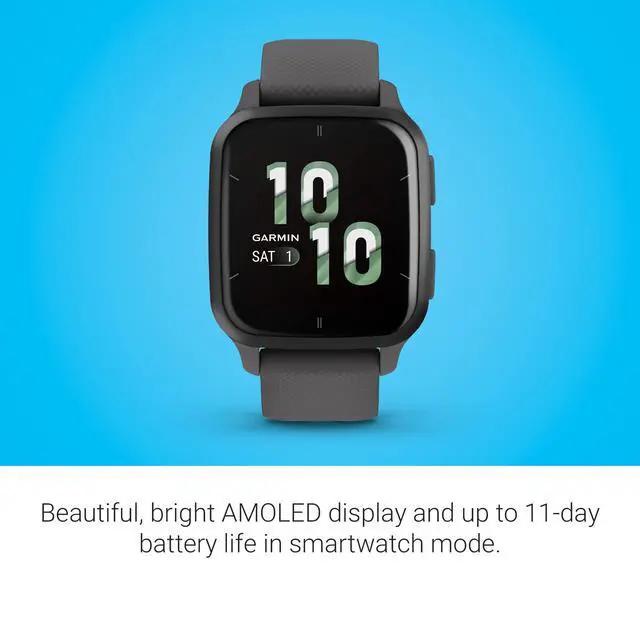 Alt view image 3 of 6 - Venu® Sq 2 GPS Smartwatch, Slate/Shadow Gray | AMOLED display, long battery life, All-Day health monitoring, activity & heart rate tracker