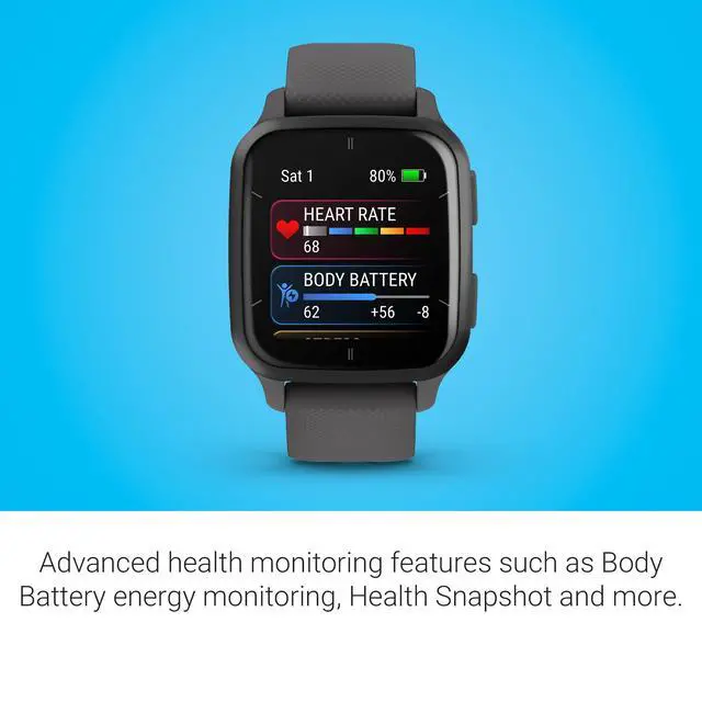 Alt view image 4 of 6 - Venu® Sq 2 GPS Smartwatch, Slate/Shadow Gray | AMOLED display, long battery life, All-Day health monitoring, activity & heart rate tracker