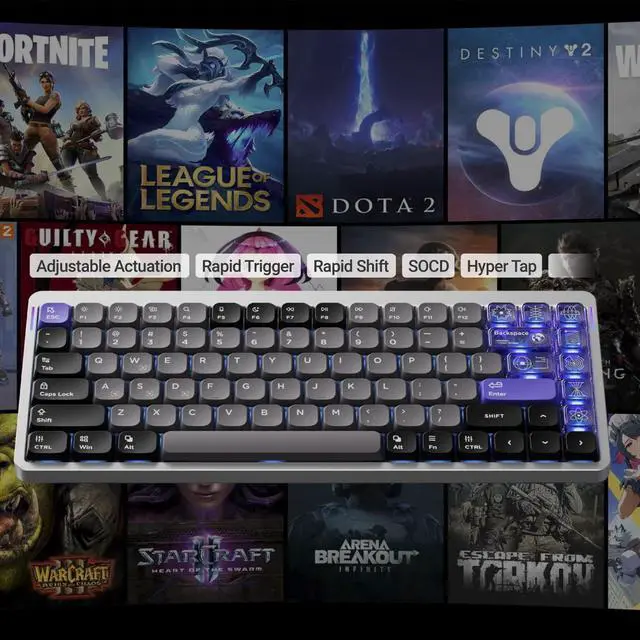 Alt view image 5 of 7 - nuphy Air75 HE Rapid Trigger Wired Custom Magnetic Gaming Keyboard,RGB HotSwap, 84 Keys 75% Layout Adjustable Actuation Esports Low-Profile Hall Effect Keyboard (Magnetic Jade Switch)