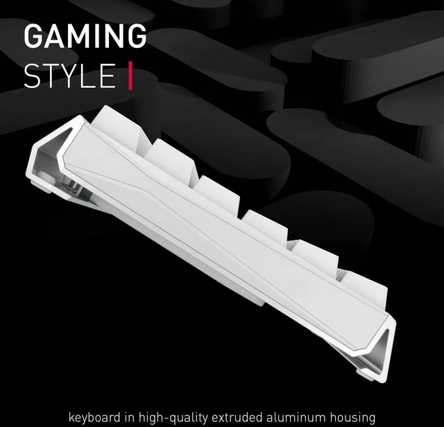 Alt view image 7 of 7 - MX 3.0S Wireless, Mechanical Gaming Keyboard, Bluetooth, 2.4 GHz & Wired Mode, RGB Lighting, Aluminum Housing, Rechargeable, MX RED Switches, White