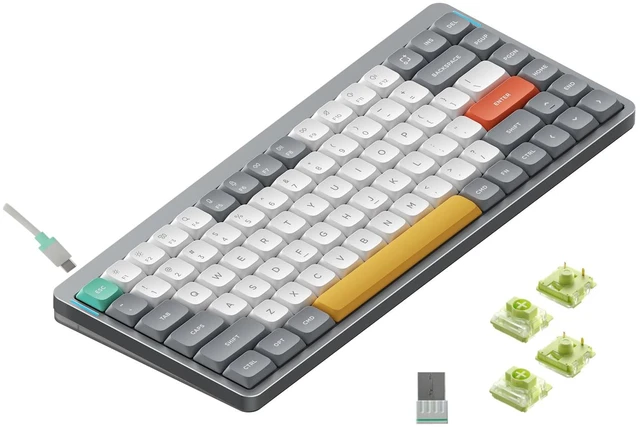 Main image of Air75 V2 Portable 75% Mechanical Keyboard,Wireless Keyboard,Supports Bluetooth/2.4G/USB-C RGB Gaming Keyboards,Compatible with Windows/Mac OS/Linux Systems Grey-Gateron Aloe Switch