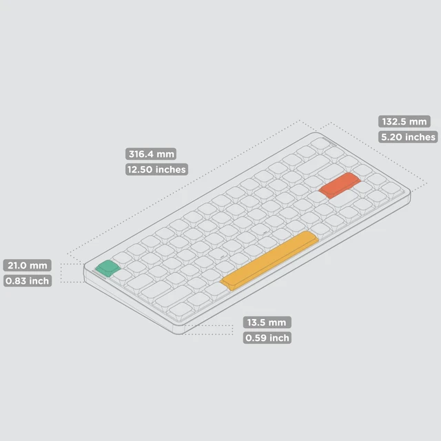 Alt view image 3 of 7 - Air75 V2 Portable 75% Mechanical Keyboard,Wireless Keyboard,Supports Bluetooth/2.4G/USB-C RGB Gaming Keyboards,Compatible with Windows/Mac OS/Linux Systems Grey-Gateron Aloe Switch
