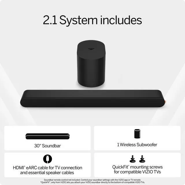 Alt view image 3 of 7 - 2.1 Soundbar, Wireless Subwoofer w/Dolby Atmos & DTS:X, Bluetooth Speaker, QuickFit Compatible SV210M-08 (New, 2024 Model)