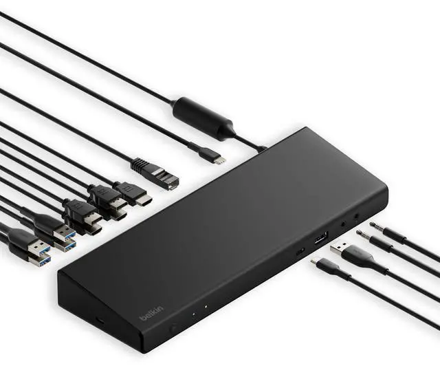 Alt view image 14 of 20 - Belkin Universal USB-C Triple Display Docking Station HDMI DisplayPort INC007TTB