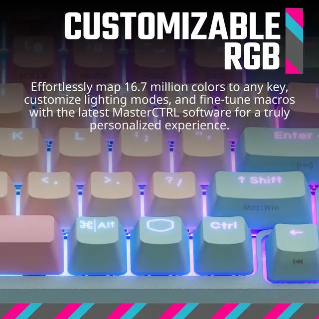 Alt view image 7 of 7 - MK770 Macaron Wireless Mechanical RGB Gaming Keyboard, Kailh Box V2 Click White Switches, Gasket Structure, Hot-Swappable, Bluetooth|2.4GHz, Tactile 3-Way Dial, QWERTY (MK-770-MCKW1-US)