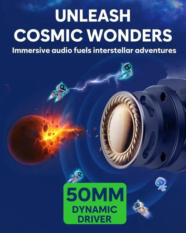 Alt view image 5 of 7 - G06 Pro Wireless Gaming Headset with Charging Station for Headset & PS5 Controller, 17ms Low Latency, 120H Battery Life, Dynamic 50mm Drivers-White (Only Compatible with PS5)