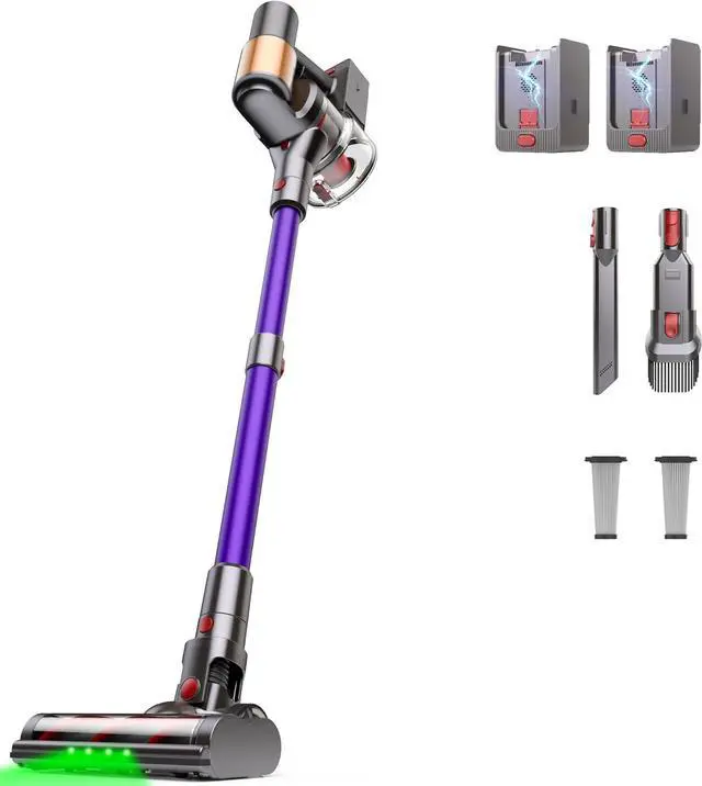 Main image of Cordless Vacuum Cleaner, 2 Batteries 120 Mins Runtime 45Kpa 550W, Stick Vacuum with Anti-Tangle Design, Self-Standing, Vacuum Cleaners for Home, Hardwood Floor, Carpet, Pet Hair