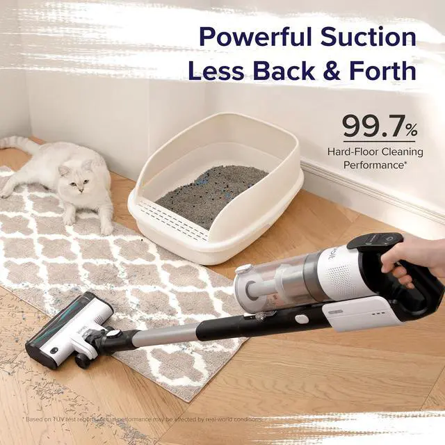 Alt view image 4 of 7 - LEVOIT Cordless Vacuum Cleaner, Stick Vac with Tangle-Resistant Design, Up to 50 Minutes, Powerful Suction, Rechargeable, Lightweight, and Versatile for Carpet, Hard Floor, Pet Hair, LVAC-200