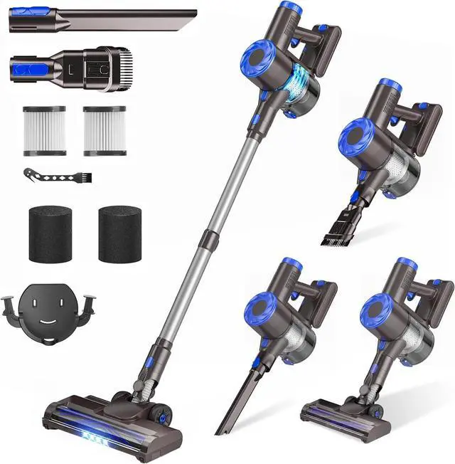 Main image of Cordless Vacuum Cleaner, Super Power Suction Stick Vacuum Cleaners with 2200 mAh Battery,8-in-1 Lightweight Self-Standing, 35 Mins Runtime for Home Low-Pile Carpet Pet Hair