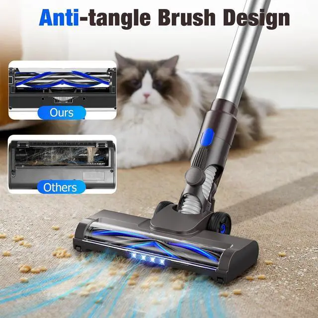 Alt view image 4 of 6 - Cordless Vacuum Cleaner, Super Power Suction Stick Vacuum Cleaners with 2200 mAh Battery,8-in-1 Lightweight Self-Standing, 35 Mins Runtime for Home Low-Pile Carpet Pet Hair