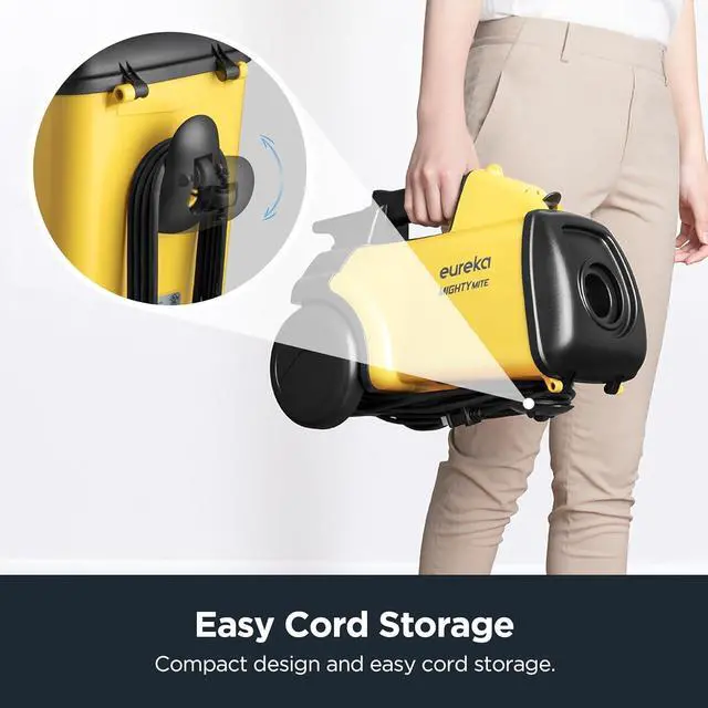 Alt view image 3 of 7 - Eureka 3670M Canister Cleaner, Lightweight Powerful Vacuum for Carpets and Hard floors, w/ 5bags,Yellow