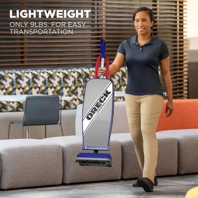 Alt view image 2 of 7 - Oreck Commercial XL Vacuum Cleaner, Bagged Upright Vac for Carpets and Hard Floor, Lightweight, Automatic Height Adjust, High-Speed Brush Roll, Powerful Vacuum Cleaners for Commercial Use
