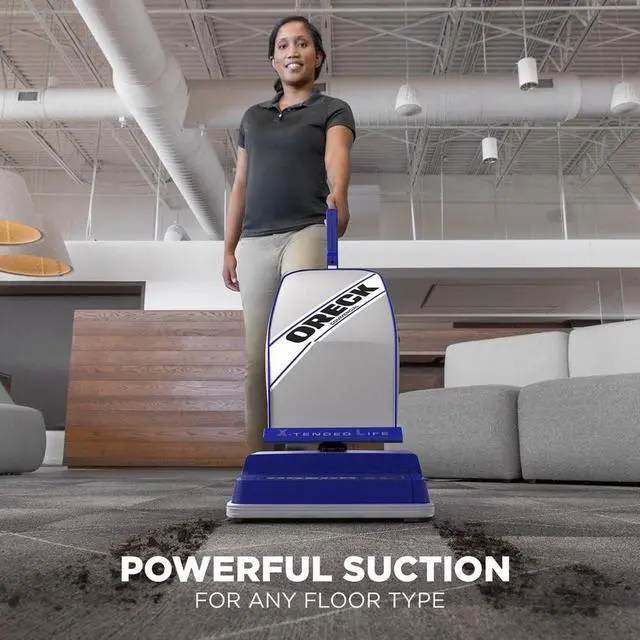 Alt view image 4 of 7 - Oreck Commercial XL Vacuum Cleaner, Bagged Upright Vac for Carpets and Hard Floor, Lightweight, Automatic Height Adjust, High-Speed Brush Roll, Powerful Vacuum Cleaners for Commercial Use