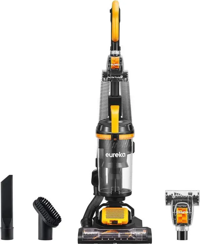 Main image of Eureka Powerful Upright Vacuum Cleaner for Home Pet Hair, Lightweight Household Upright Vacuum for Carpet and Hard Floor, MaxSwivel Pro NEU350 with Pet Tool, Yellow