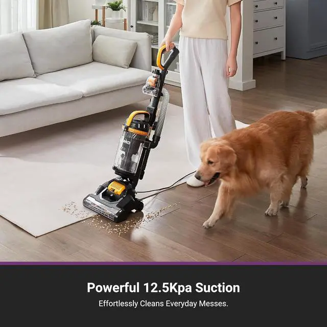 Alt view image 2 of 7 - Eureka Powerful Upright Vacuum Cleaner for Home Pet Hair, Lightweight Household Upright Vacuum for Carpet and Hard Floor, MaxSwivel Pro NEU350 with Pet Tool, Yellow