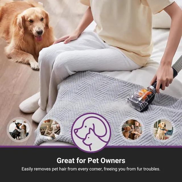 Alt view image 4 of 7 - Eureka Powerful Upright Vacuum Cleaner for Home Pet Hair, Lightweight Household Upright Vacuum for Carpet and Hard Floor, MaxSwivel Pro NEU350 with Pet Tool, Yellow