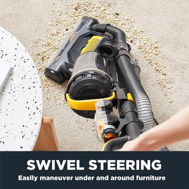 Alt view image 6 of 7 - Eureka Powerful Upright Vacuum Cleaner for Home Pet Hair, Lightweight Household Upright Vacuum for Carpet and Hard Floor, MaxSwivel Pro NEU350 with Pet Tool, Yellow