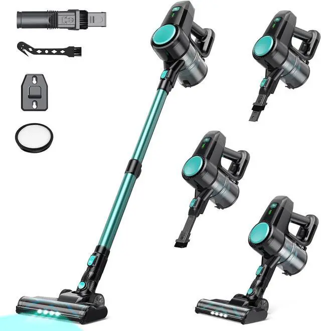 Main image of N3T Cordless Vacuum Cleaner,Wireless Stick Vacuum with 40mins Runtime,Self-Standing,Anti-Tangle Brush,Rechargeable Lightweight Vacuum Cleaner for Home,Hardwood Floor,Pet Hair, Carpet-Green