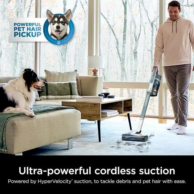 Alt view image 2 of 7 - Shark PowerPro Plus Cordless Stick Vacuum, Lightweight, Rechargeable, FloorDetect Technology, HEPA Filter, Up to 50-Minute Runtime, Powerful Pet Hair Pickup, Carpets & Hard Floors, Pure Water, IZ377H