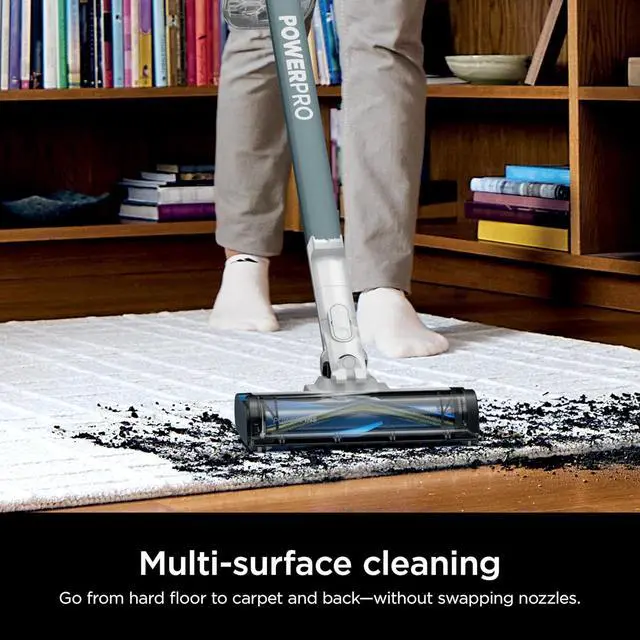 Alt view image 3 of 7 - Shark PowerPro Plus Cordless Stick Vacuum, Lightweight, Rechargeable, FloorDetect Technology, HEPA Filter, Up to 50-Minute Runtime, Powerful Pet Hair Pickup, Carpets & Hard Floors, Pure Water, IZ377H