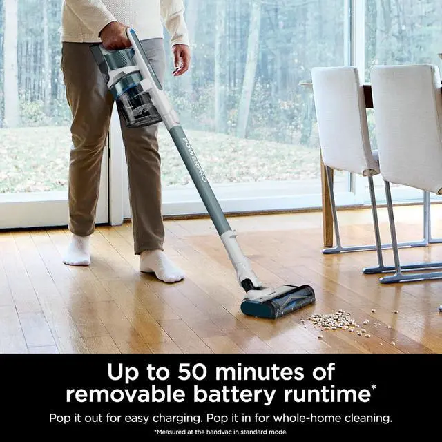 Alt view image 4 of 7 - Shark PowerPro Plus Cordless Stick Vacuum, Lightweight, Rechargeable, FloorDetect Technology, HEPA Filter, Up to 50-Minute Runtime, Powerful Pet Hair Pickup, Carpets & Hard Floors, Pure Water, IZ377H