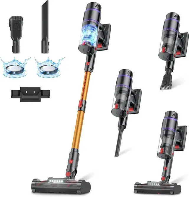 Main image of Cordless Vacuum Cleaner, 550W/50Kpa/70Mins Vacuum Cleaners for Home with Smart Auto Mode/LED Touch Display, Self-Standing Cordless Stick Vacuum Rechargeable, Vacuum Cleaner for Pet Hair/Carpet/Floors