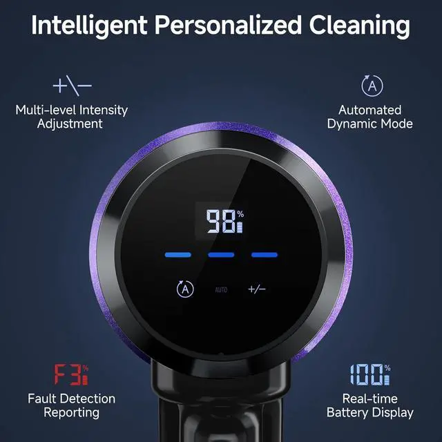 Alt view image 2 of 7 - Cordless Vacuum Cleaner, 550W/50Kpa/70Mins Vacuum Cleaners for Home with Smart Auto Mode/LED Touch Display, Self-Standing Cordless Stick Vacuum Rechargeable, Vacuum Cleaner for Pet Hair/Carpet/Floors